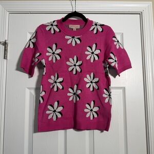 Philosophy Pink Floral Crew Neck Sweater